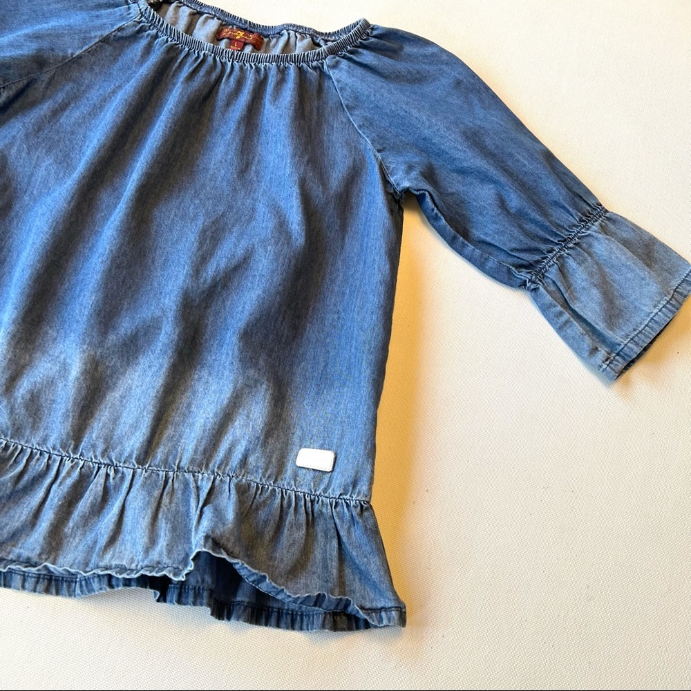 7 For All Mankind Kid’s Ombré Denim Top - Picture 4 of 9